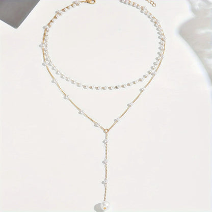 PEARLÉA LUXE™ — 1PC VINTAGE DOUBLE-LAYER TASSEL NECKLACE