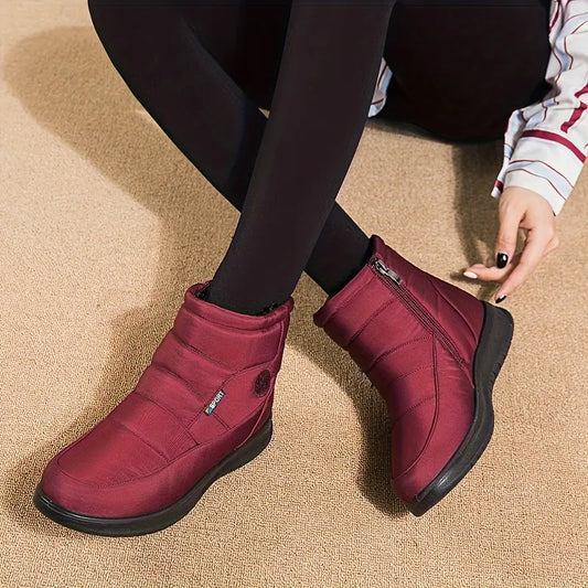 DELTA™ WOMEN'S ROUND TOE WARM SNOW BOOTS WITH SIDE ZIPPER