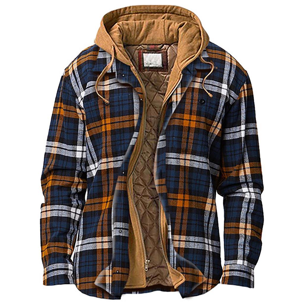 NOAH™ PADDED PLAID SHIRT JACKET WITH HOOD