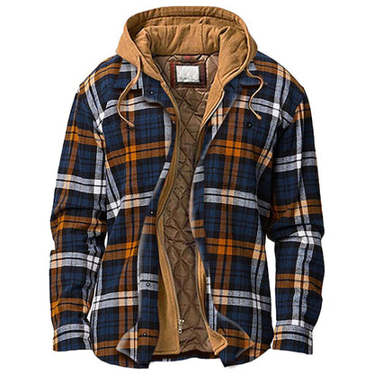 NOAH™ PADDED PLAID SHIRT JACKET WITH HOOD