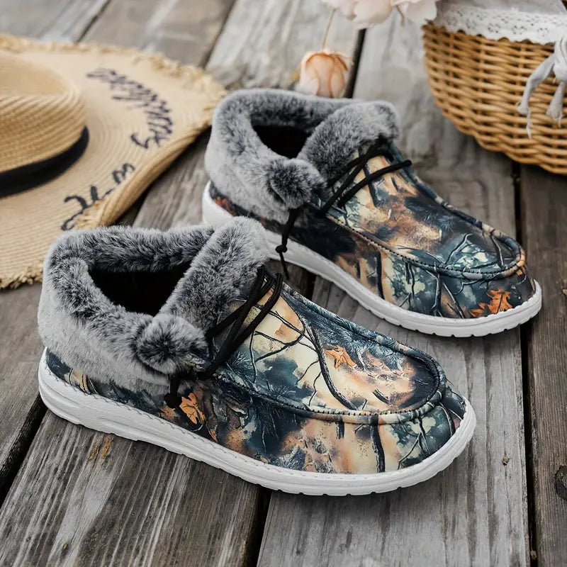 GODERICH™ CAMOUFLAGE FAUX FUR WINTER ANKLE BOOTS