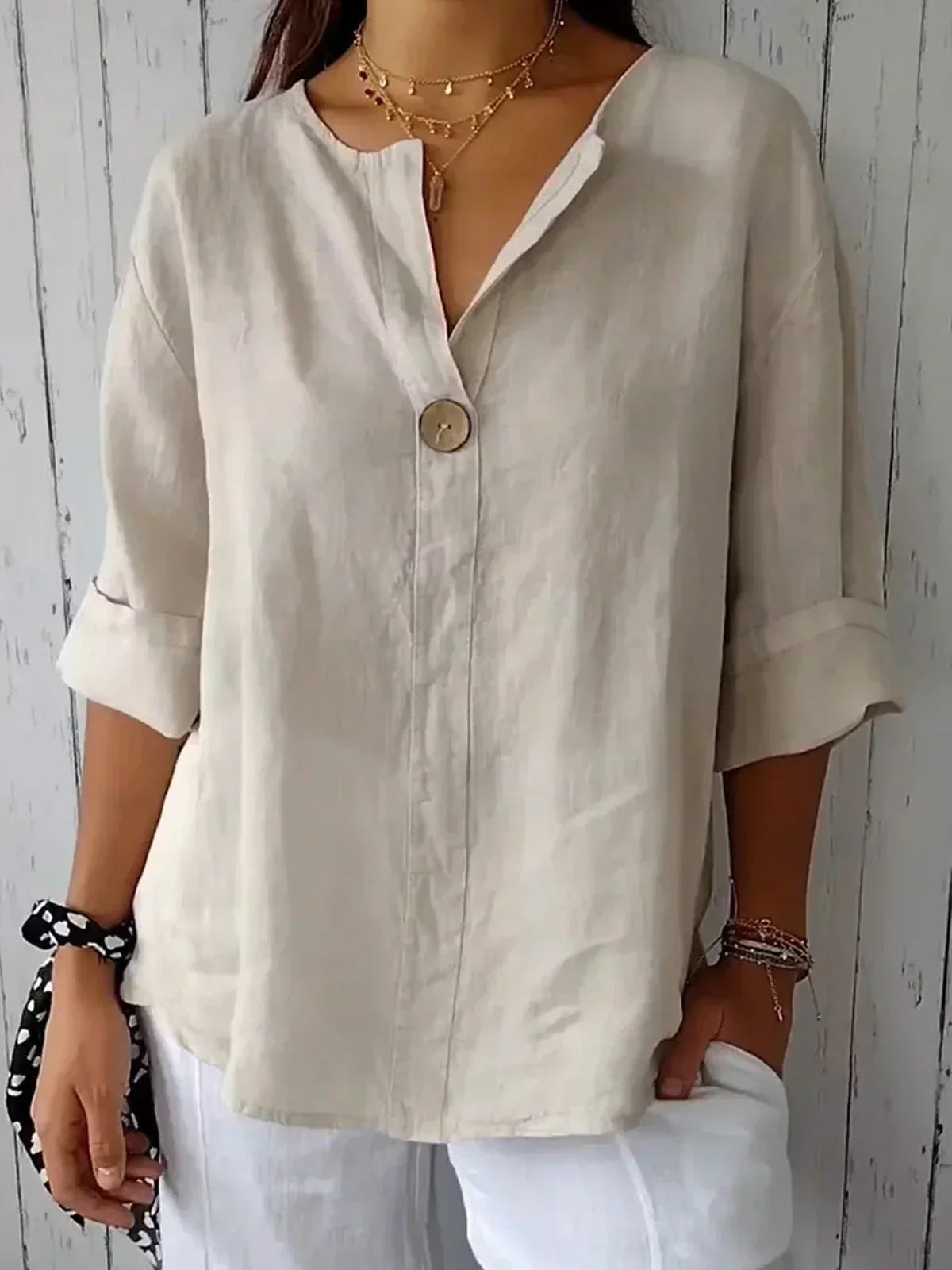 MILA™ CASUAL V-NECK BLOUSE