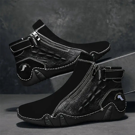 CRANBROOK™ MEN'S STYLISH SOLID COLOR ZIPPER BOOTS