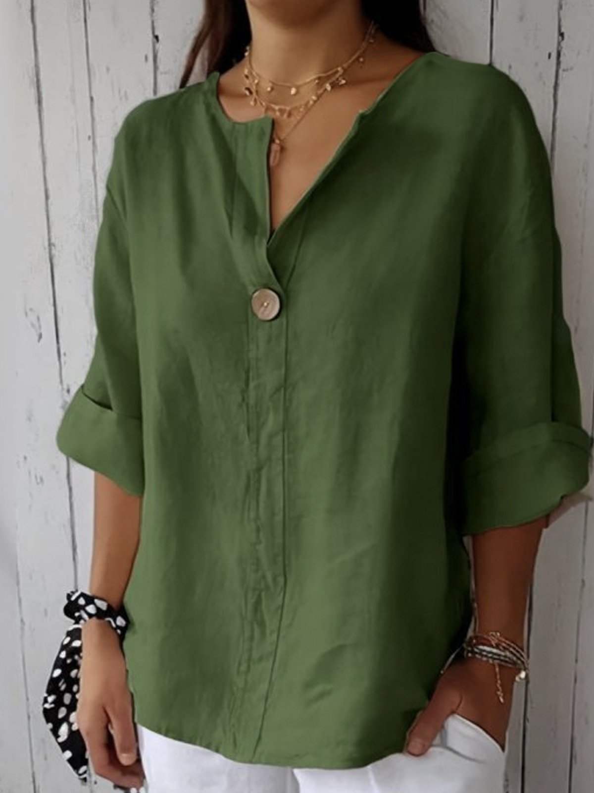 MILA™ CASUAL V-NECK BLOUSE