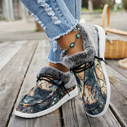 GODERICH™ CAMOUFLAGE FAUX FUR WINTER ANKLE BOOTS