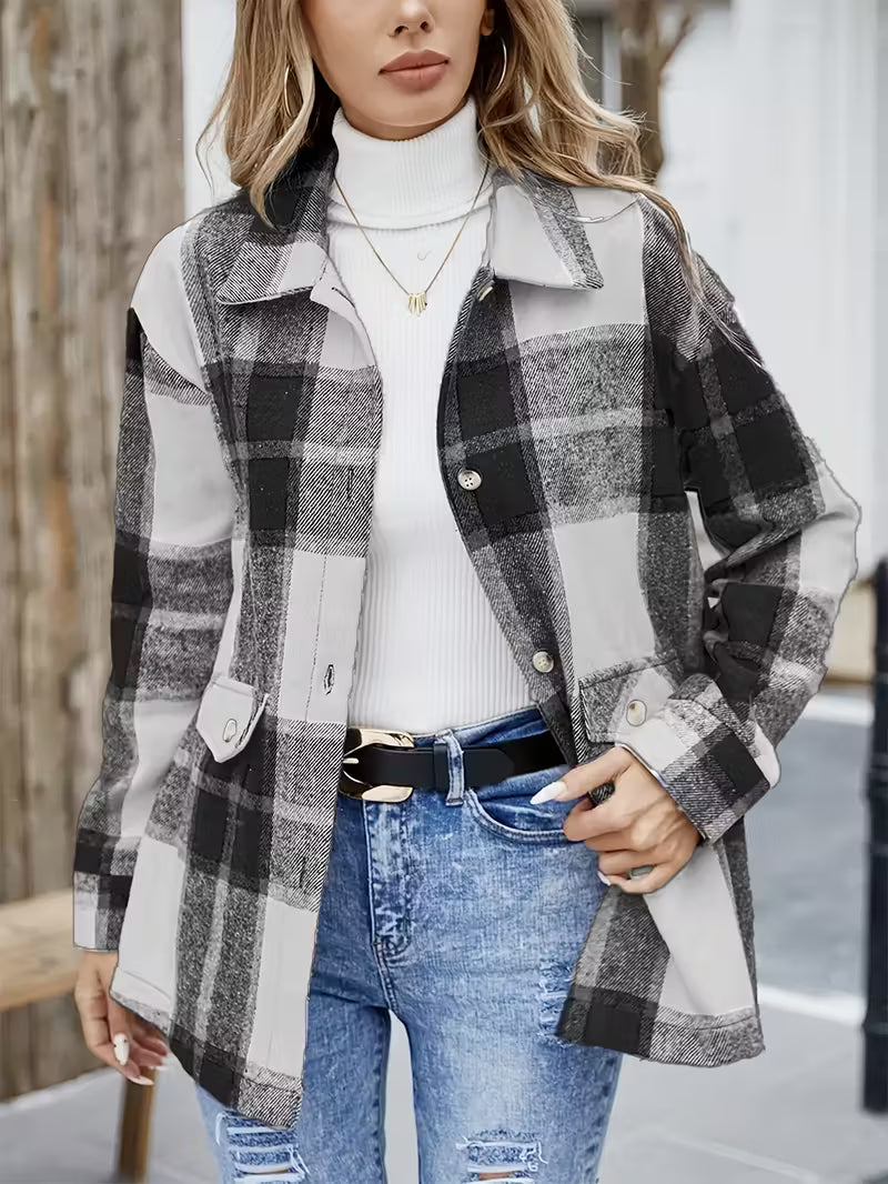 MADELINE™ | ELEGANT PLAID LONG SLEEVE SHIRT