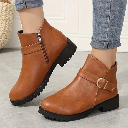 VICTORIA™ COMFY ORTHOPEDIC ZIPPER BUCKLE BELT BOOTS