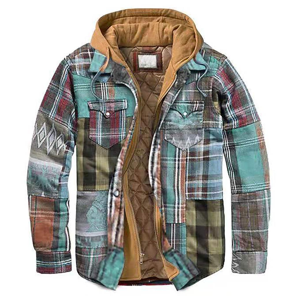 NOAH™ PADDED PLAID SHIRT JACKET WITH HOOD
