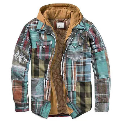 NOAH™ PADDED PLAID SHIRT JACKET WITH HOOD