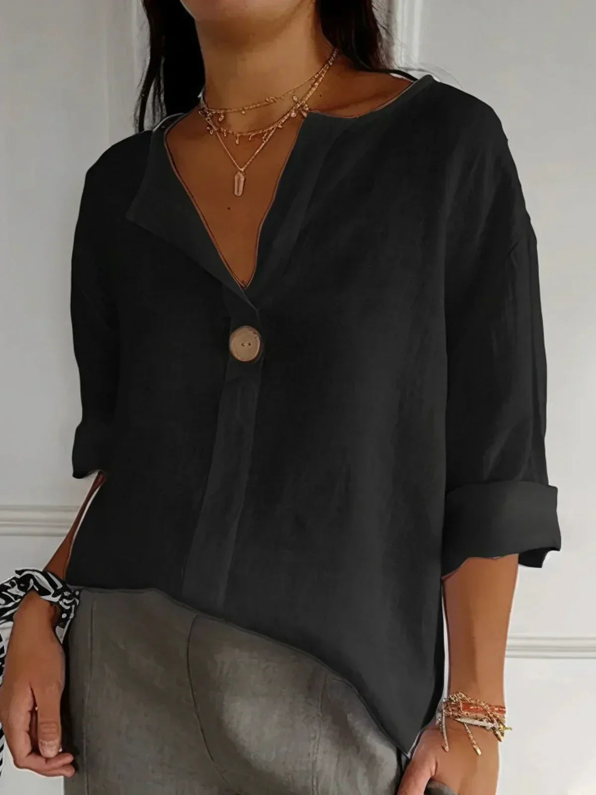 MILA™ CASUAL V-NECK BLOUSE