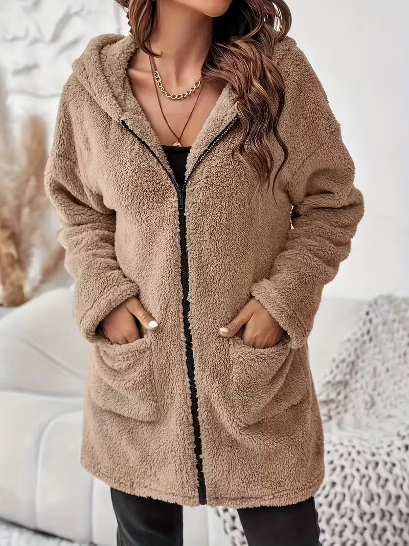 KAYLA™ PLUS-SIZE WOMEN'S WINTER PLUSH HOODED JACKET