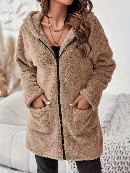 KAYLA™ PLUS-SIZE WOMEN'S WINTER PLUSH HOODED JACKET