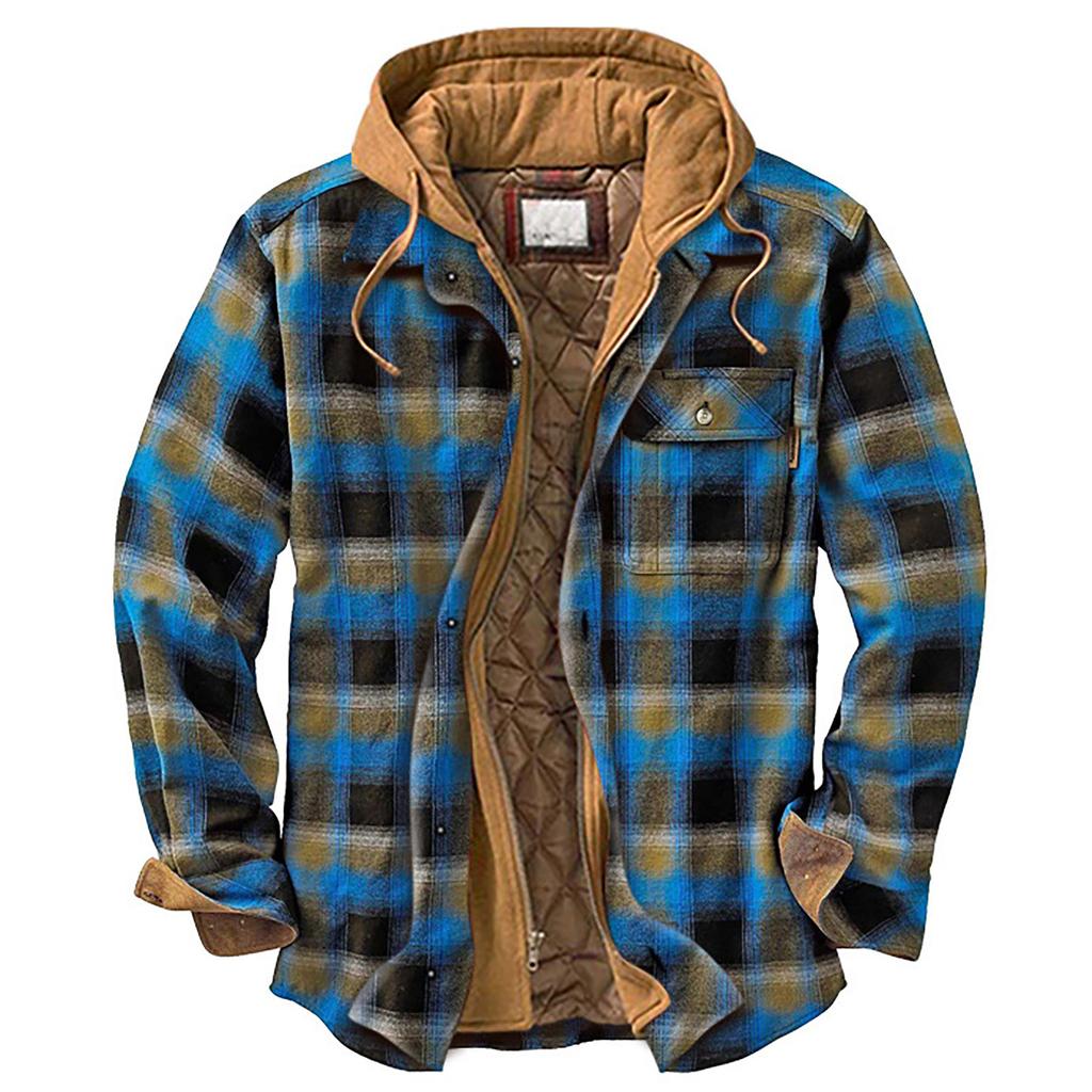 NOAH™ PADDED PLAID SHIRT JACKET WITH HOOD