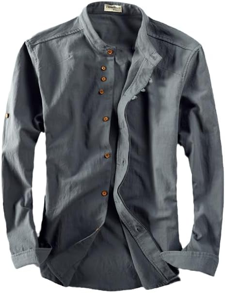 KAITO™ VINTAGE LINEN STAND-COLLAR SHIRT