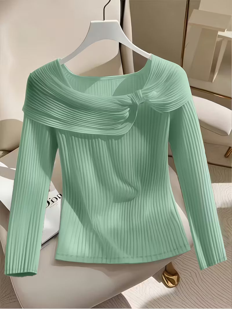 IVY™ | ELEGANT MINT GREEN RUFFLED TUNIC TOP