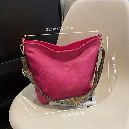 LOVELY LUXE™ — WIDE GEOMETRIC STRAP LARGE CAPACITY CROSSBODY BAG