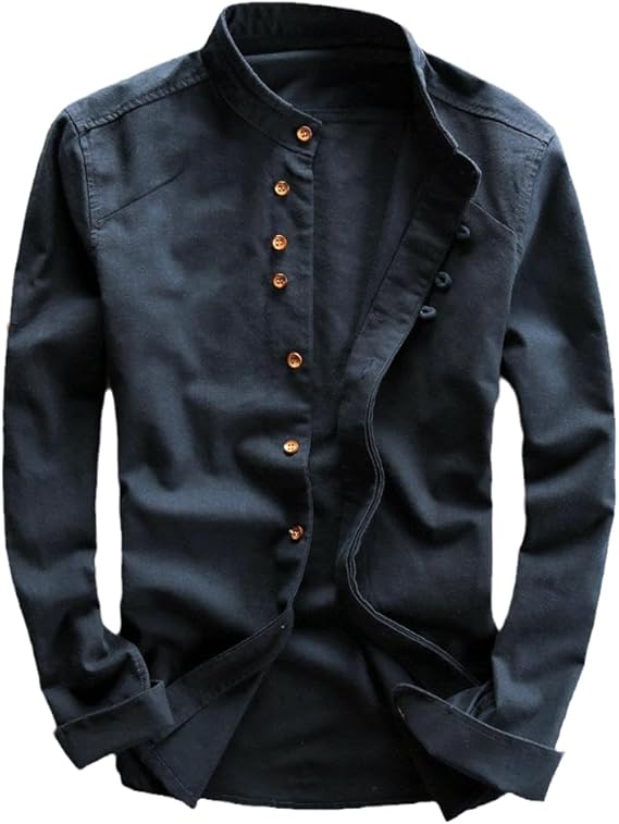 KAITO™ VINTAGE LINEN STAND-COLLAR SHIRT