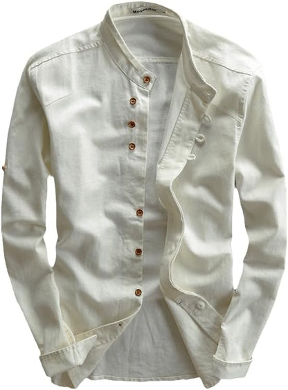 KAITO™ VINTAGE LINEN STAND-COLLAR SHIRT