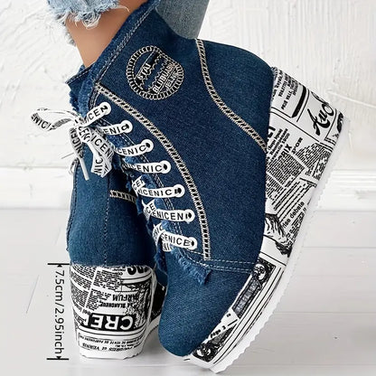 MONTREAL™ DENIM LACE-UP PLATFORM WINTER BOOTS