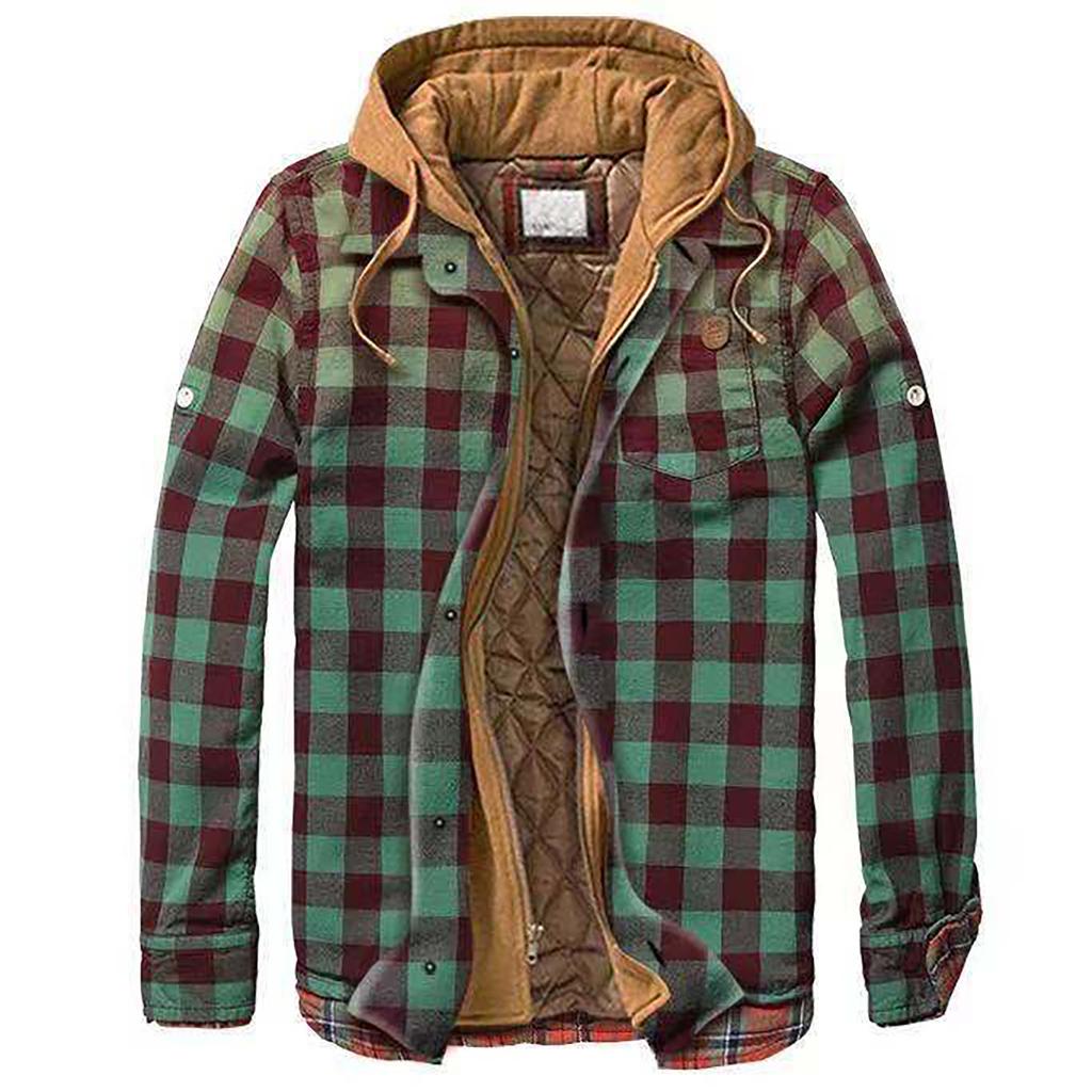 NOAH™ PADDED PLAID SHIRT JACKET WITH HOOD