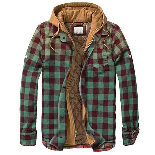 NOAH™ PADDED PLAID SHIRT JACKET WITH HOOD
