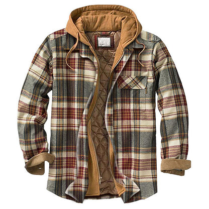 NOAH™ PADDED PLAID SHIRT JACKET WITH HOOD