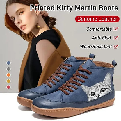 LARA™ WOMEN'S CAT PRINTED ANKLE BOOTS