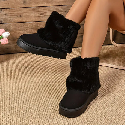 PINECREST™ WOMEN'S FLUFFY FOLD OVER ANKLE WINTER BOOTS
