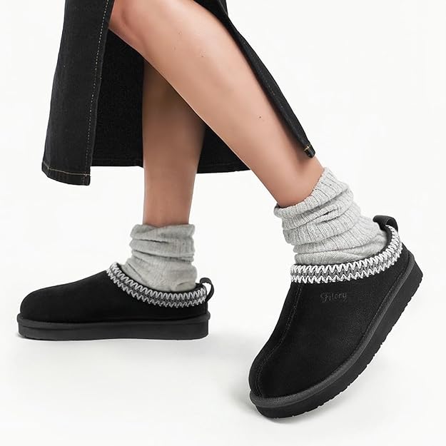 WOMEN'S PLATFORM SLIPPERS – COZY SUEDE ANKLE BOOTS WITH FLEECE LINING