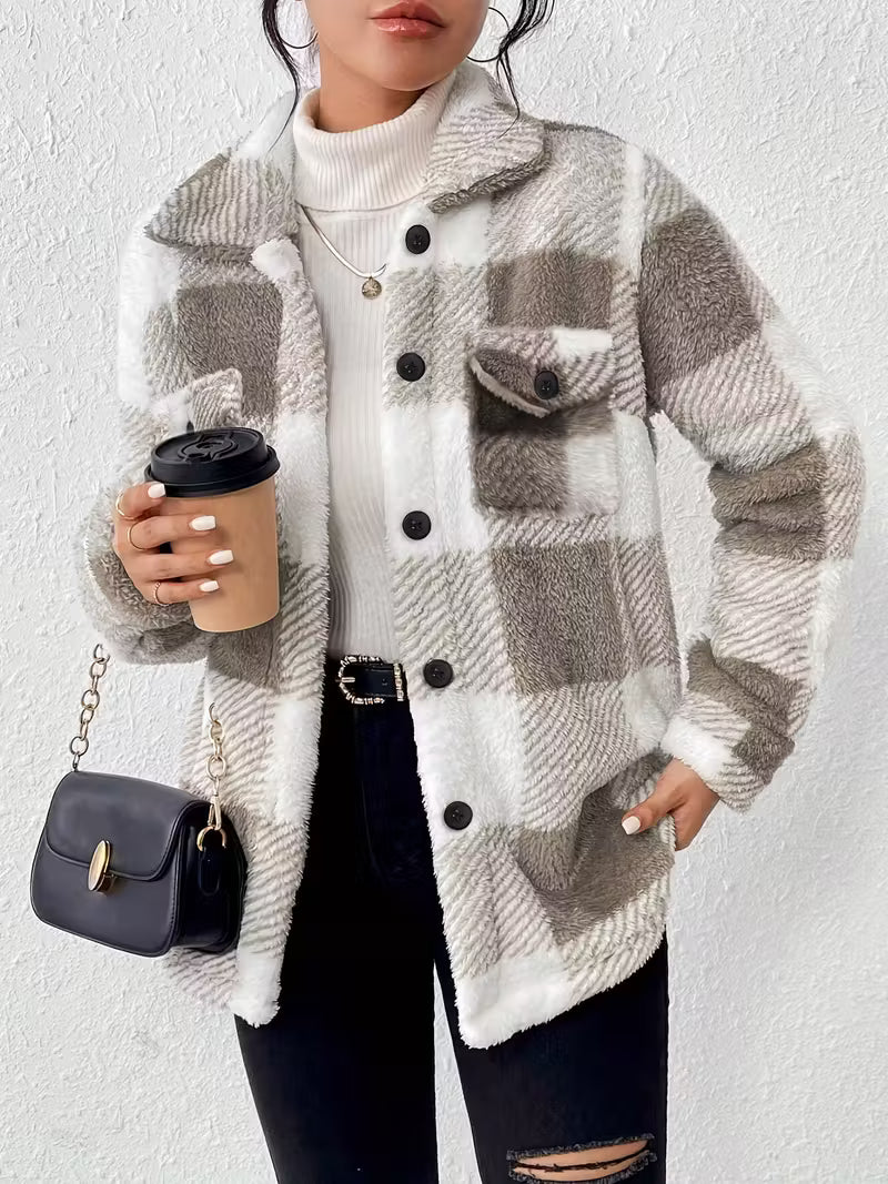 ADELYN™ PLUSH CHECKERED WINTER JACKET