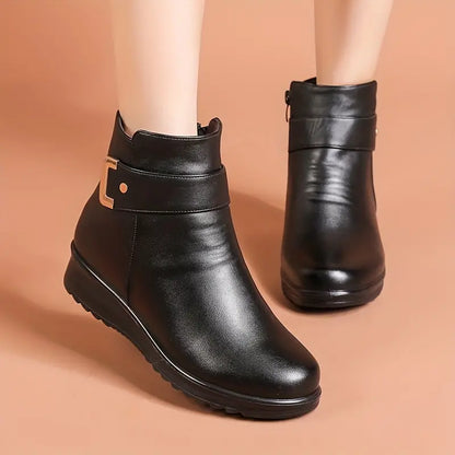 RIVERFORD™ WOMEN'S BUCKLE SIDE ZIPPER VELVET FLUFFY WINTER BOOTS