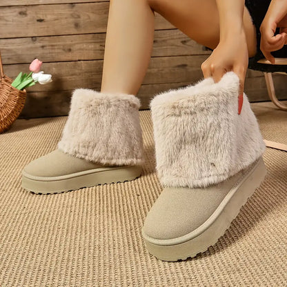 PINECREST™ WOMEN'S FLUFFY FOLD OVER ANKLE WINTER BOOTS