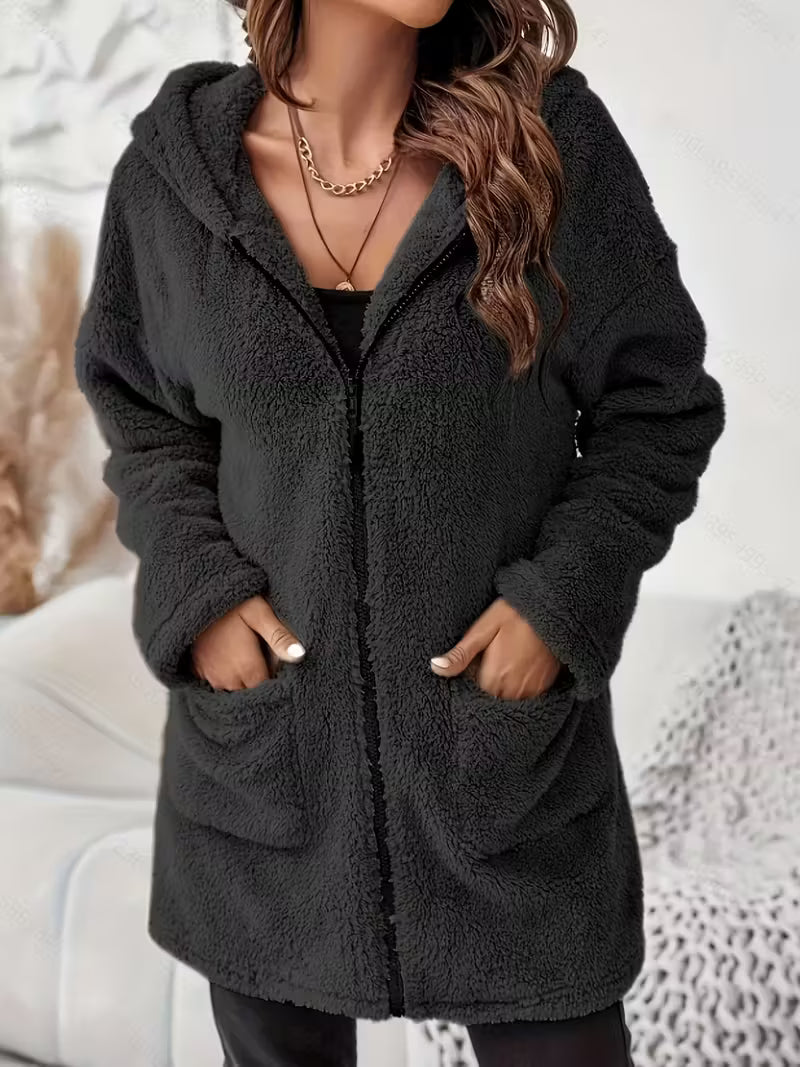 KAYLA™ PLUS-SIZE WOMEN'S WINTER PLUSH HOODED JACKET
