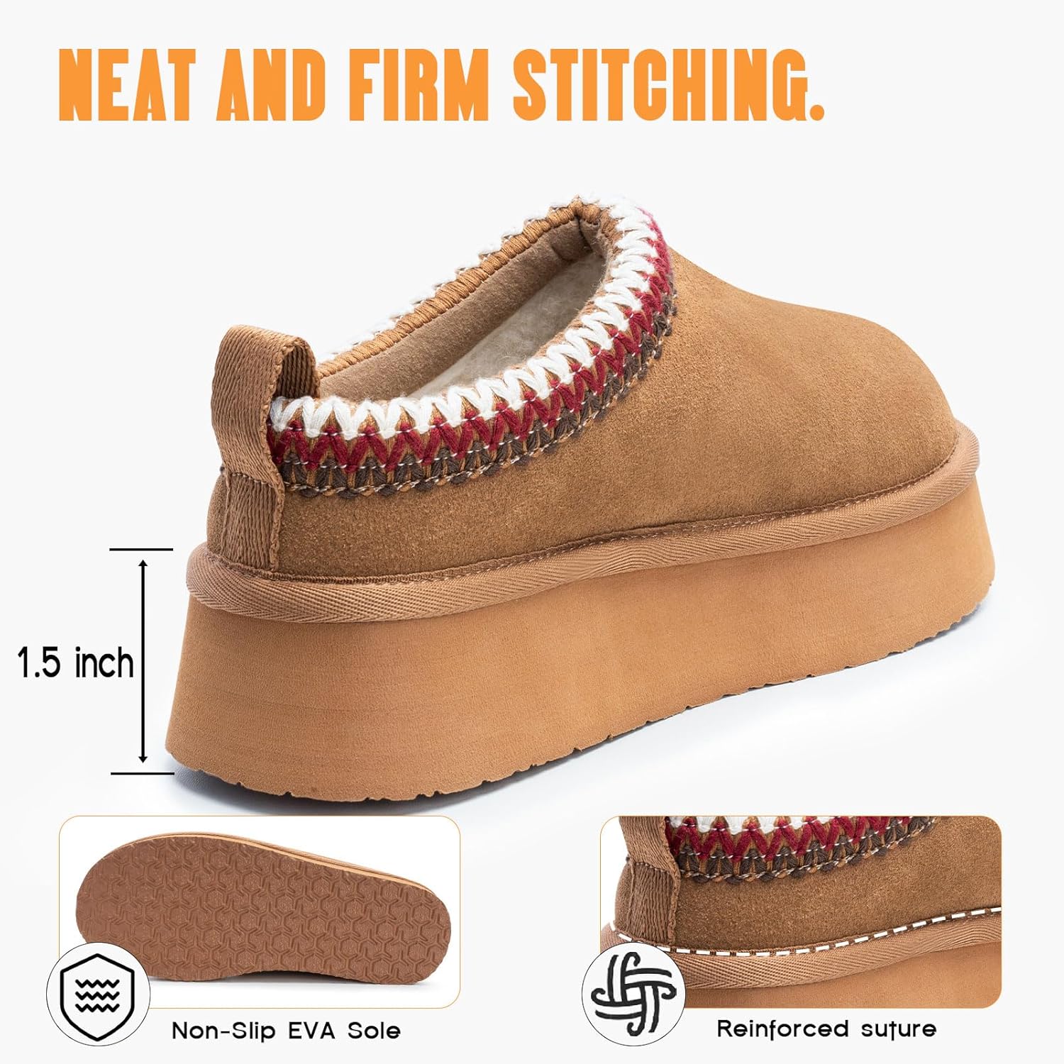 WOMEN'S PLATFORM SLIPPERS – COZY SUEDE ANKLE BOOTS WITH FLEECE LINING
