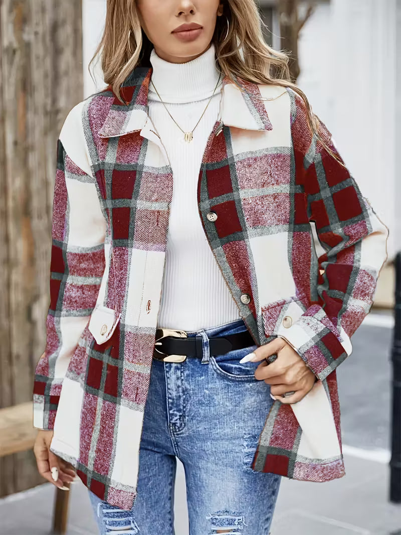 MADELINE™ | ELEGANT PLAID LONG SLEEVE SHIRT