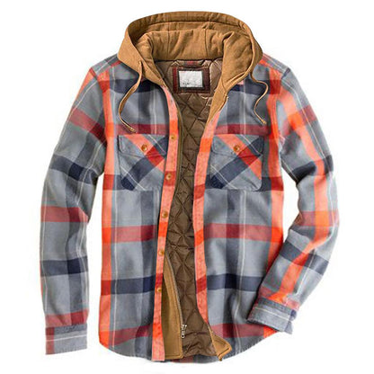 NOAH™ PADDED PLAID SHIRT JACKET WITH HOOD