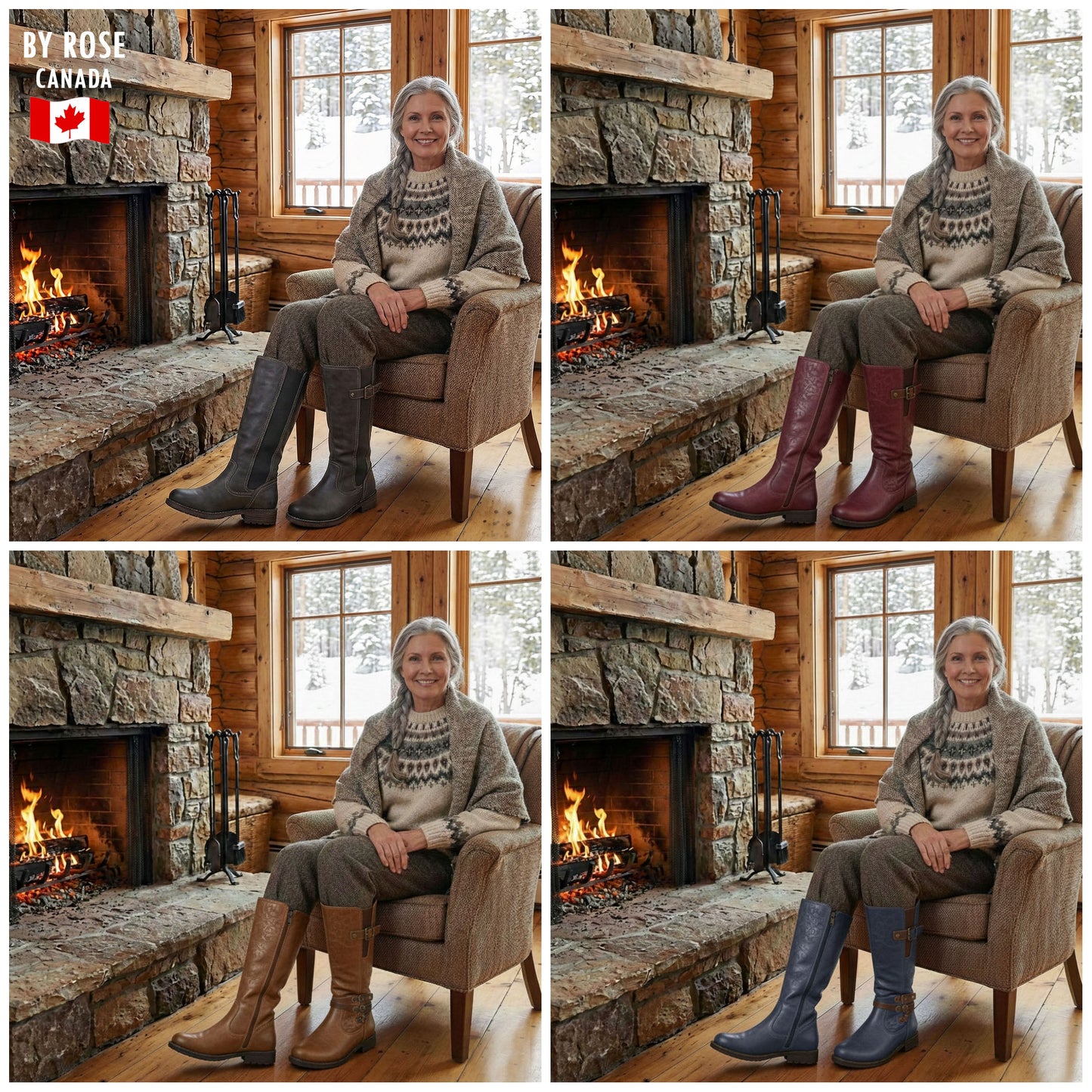 NORA™ VINTAGE LEATHER ZIPPER HIGH WINTER BOOTS