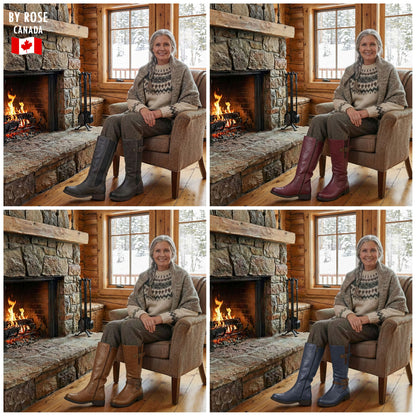 NORA™ VINTAGE LEATHER ZIPPER HIGH WINTER BOOTS