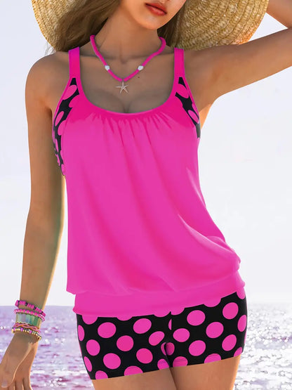 WOMEN'S POLKA DOT TANKINI SWIMWEAR SET