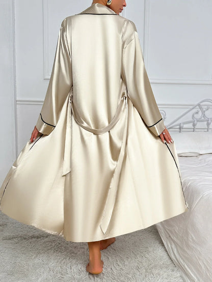 ANTOINE™ WOMEN'S 2-PIECE PYJAMA SET: LONG SLEEVE ROBE AND SLIP DRESS