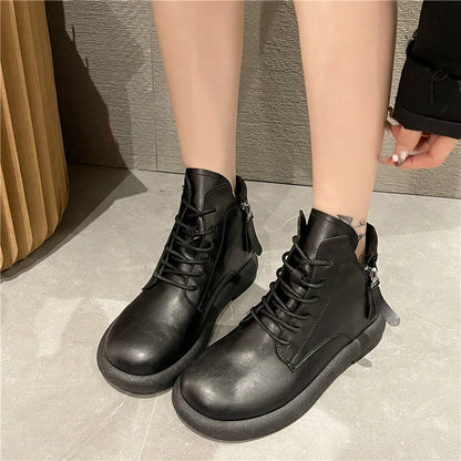 KINSLEY™ WATERPROOF VINTAGE LEATHER ZIPPER BOOTS