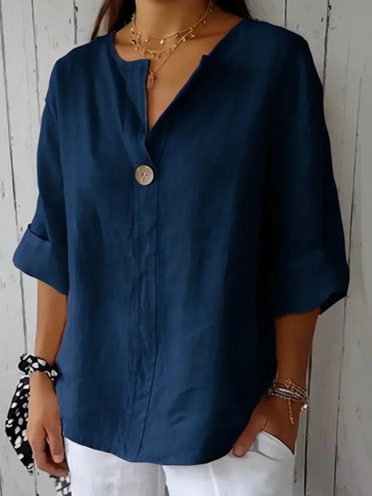 MILA™ CASUAL V-NECK BLOUSE