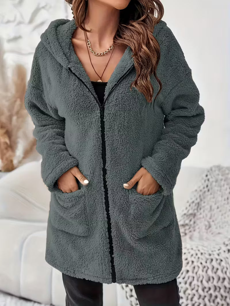 KAYLA™ PLUS-SIZE WOMEN'S WINTER PLUSH HOODED JACKET