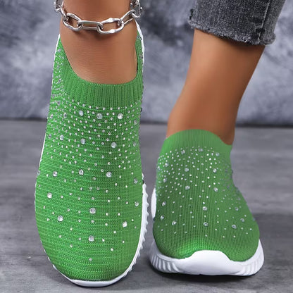 GLITZ | CHUNKY-SOLE RHINESTONE SLIP-ON SNEAKERS