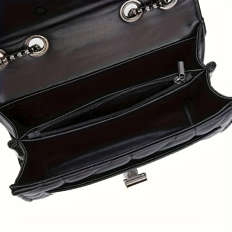 NOIR TARTANE™ — ELEGANT BLACK MINI TARTAN CROSSBODY BAG