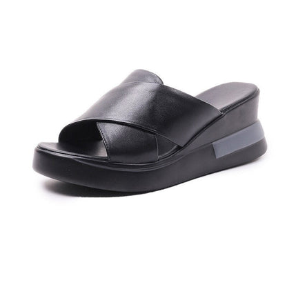 NOBEL PREMIUM CASUAL LEATHER PLATFORM SANDALS