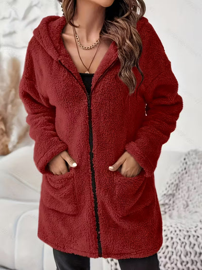KAYLA™ PLUS-SIZE WOMEN'S WINTER PLUSH HOODED JACKET