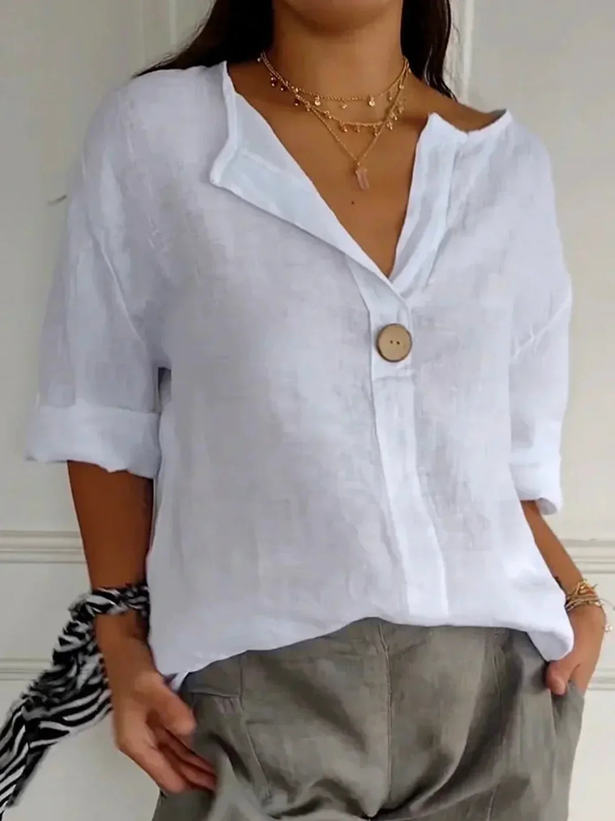 MILA™ CASUAL V-NECK BLOUSE