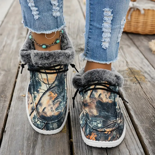 GODERICH™ CAMOUFLAGE FAUX FUR WINTER ANKLE BOOTS