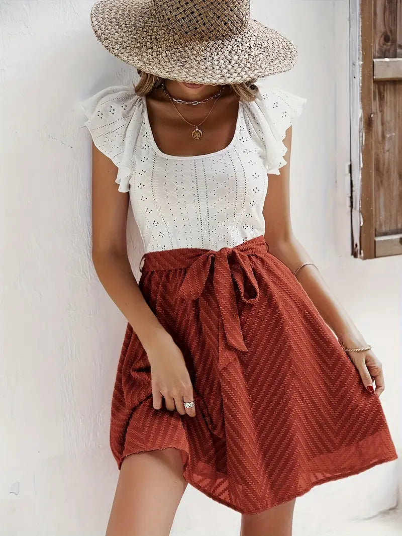 SERELLE™ EYELET MINI DRESS